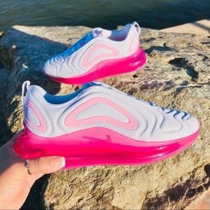 Nike Air Max 720 White Pink Rise Laser Fuchsia Women's Size 7.5